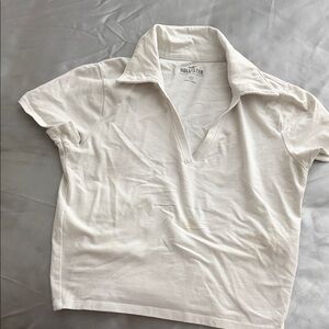 Hollister Cream V-Neck Polo
